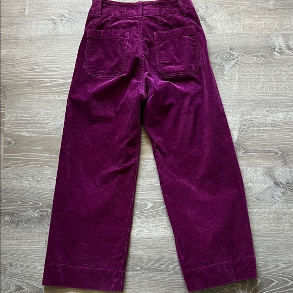 The Colette Wide-Leg Corduroy Pants in Deep Plum - Picture 6 of 6